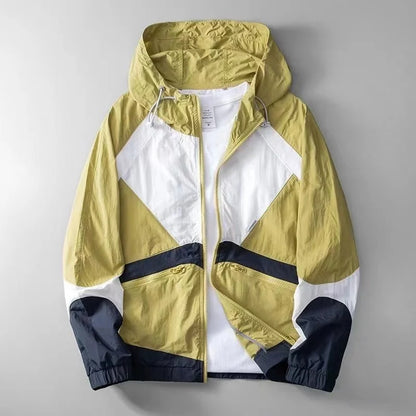 Veste Imperméable Homme Hiver avec Capuche et Fermeture Éclair