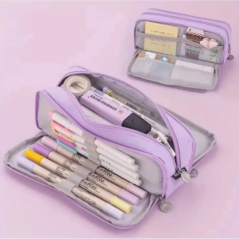 Trousse Scolaire Grande Capacité Compartiments Multiples Unisexe