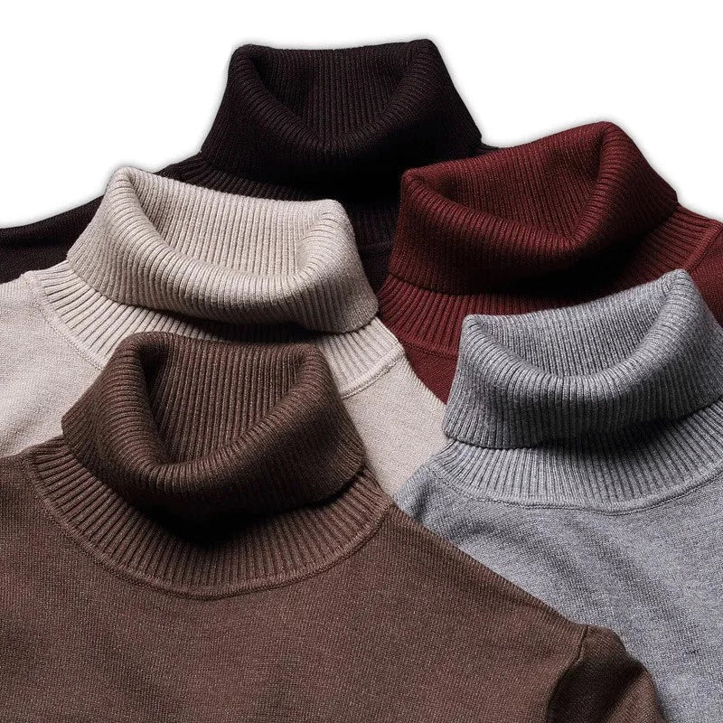 Pull à Col Roulé Homme Coton Doux et Confortable