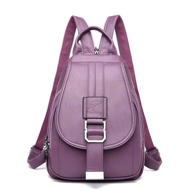 Sac à dos femme en cuir véritable italien