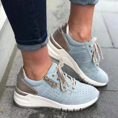 Chaussures de sport femme ronde à lacets confortables