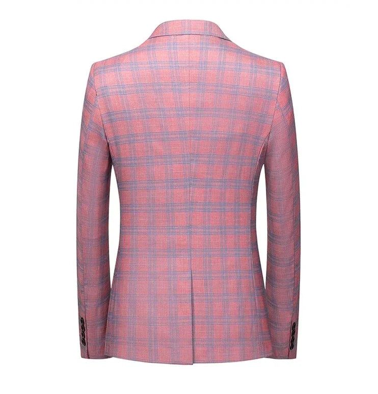 Blazer femme rose en carreaux élégant