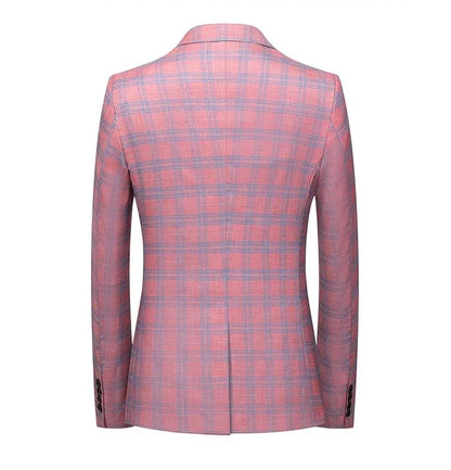 Blazer femme rose en carreaux élégant