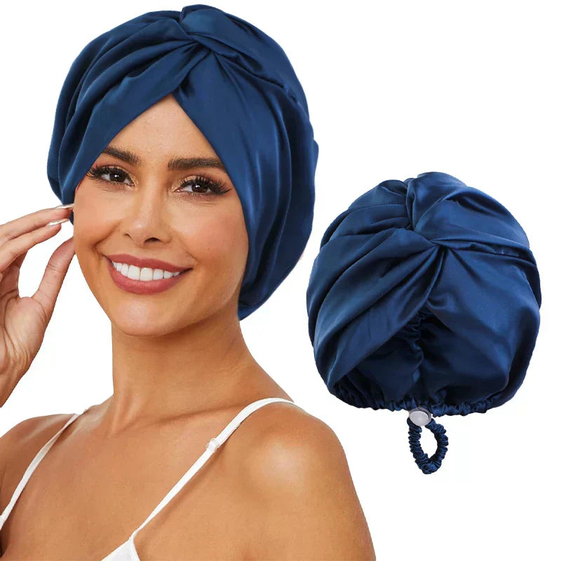 Bonnet de Nuit en Soie Douce et Élastique Lavande
