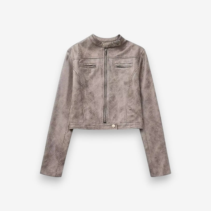 Veste femme zippée col rond manches longues - PanierRoyale