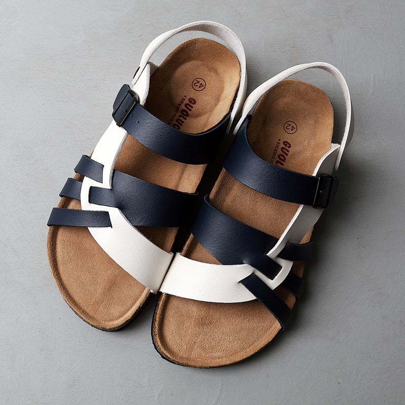 Sandales Femmes Confortables en Cuir avec Semelle Amortie pour Tous les Jours - PanierRoyale