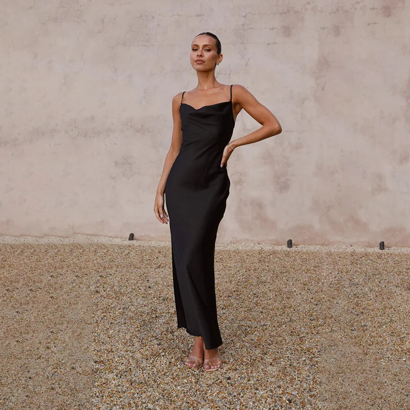 Robe Cocktail Femme Brun Sophistiquée