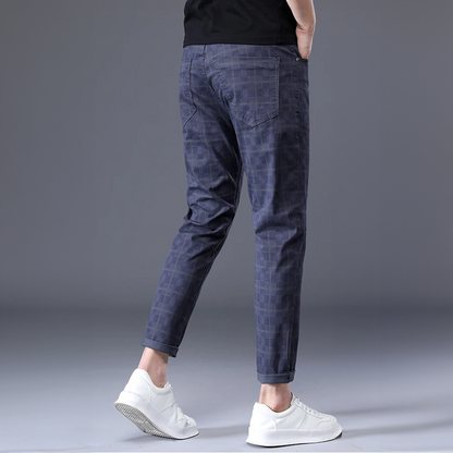 Pantalon Slim Homme à Carreaux pour Loisirs et Ville