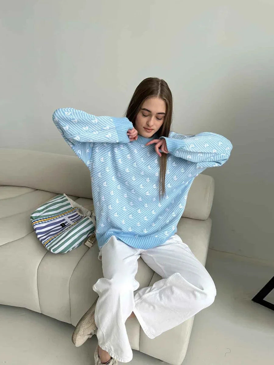 Pull Col Rond Molleton Confortable