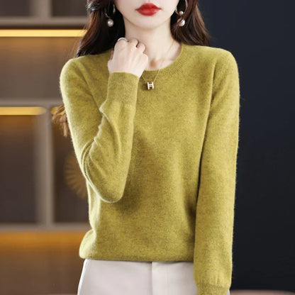 Pull Femme Cachemire Col Rond Coupe Confortable