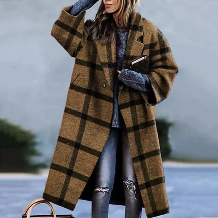Manteau femme hiver carreaux chaud et tendance