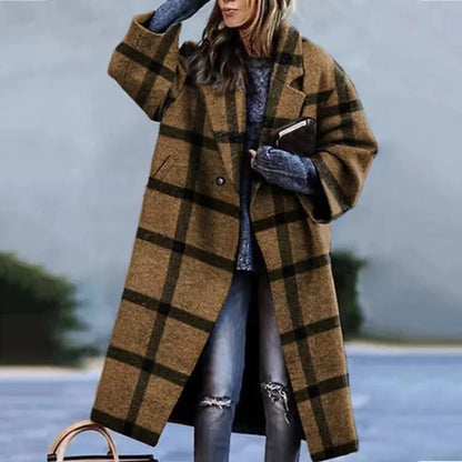 Manteau femme hiver carreaux chaud et tendance