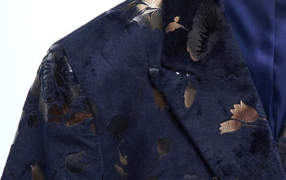 Blazer Homme Élégant Fleuri pour Mariage