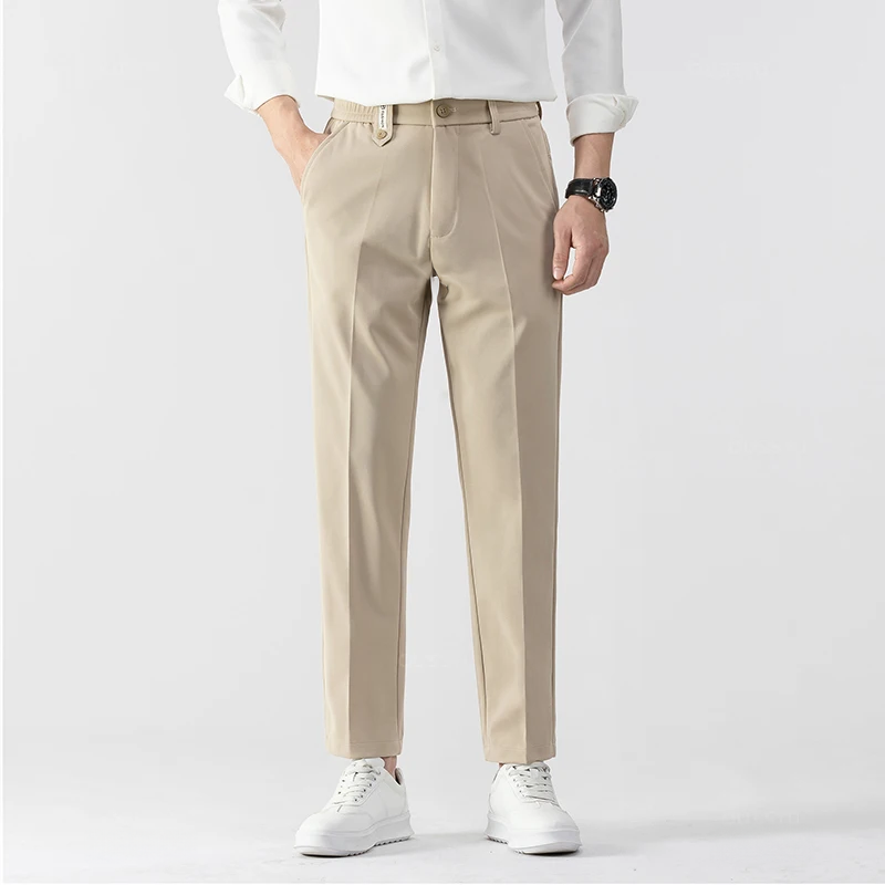 Pantalon Homme Beige Taille Haute Confort et Élégance - BerlinGlamour