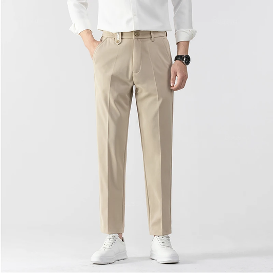 Pantalon Homme Beige Taille Haute Confort et Élégance - BerlinGlamour