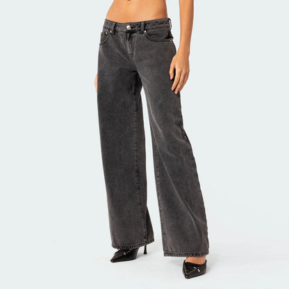 Jean Femme Large Noir Vintage - BerlinGlamour