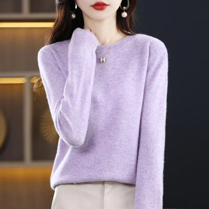 Pull Femme Cachemire Col Rond Coupe Confortable