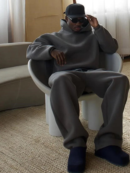 Tenue Hiver Homme Décontractée Sweat à Capuche et Jean Jogging