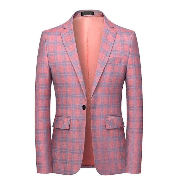 Blazer femme rose en carreaux élégant - BerlinGlamour