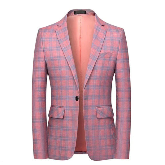 Blazer femme rose en carreaux élégant - BerlinGlamour