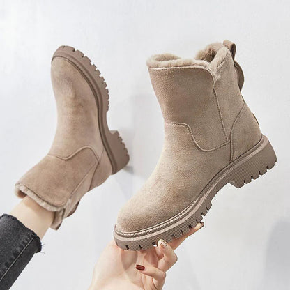 Bottes Femmes Hiver Chaudes et Étanches en Daim - PanierRoyale