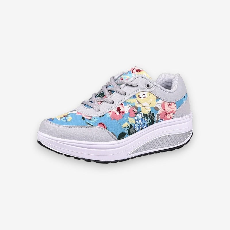 Baskets Femmes Fleuries Confortables à Lacets