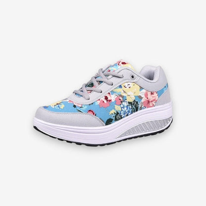 Baskets Femmes Fleuries Confortables à Lacets