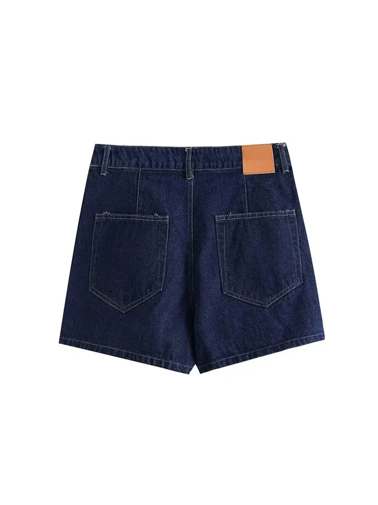 Jeans Ensemble Femme Courte Manche et Minirock Asymétrique
