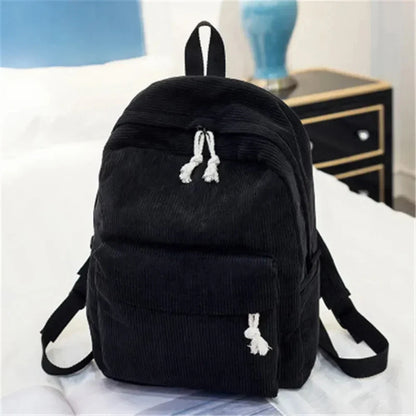 Sac à dos scolaire Unisexe en Velours côtelé Coupe Classique