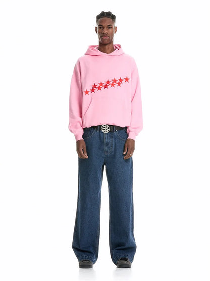 Sweat à Capuche Femme Streetwear avec Imprimé Étoiles