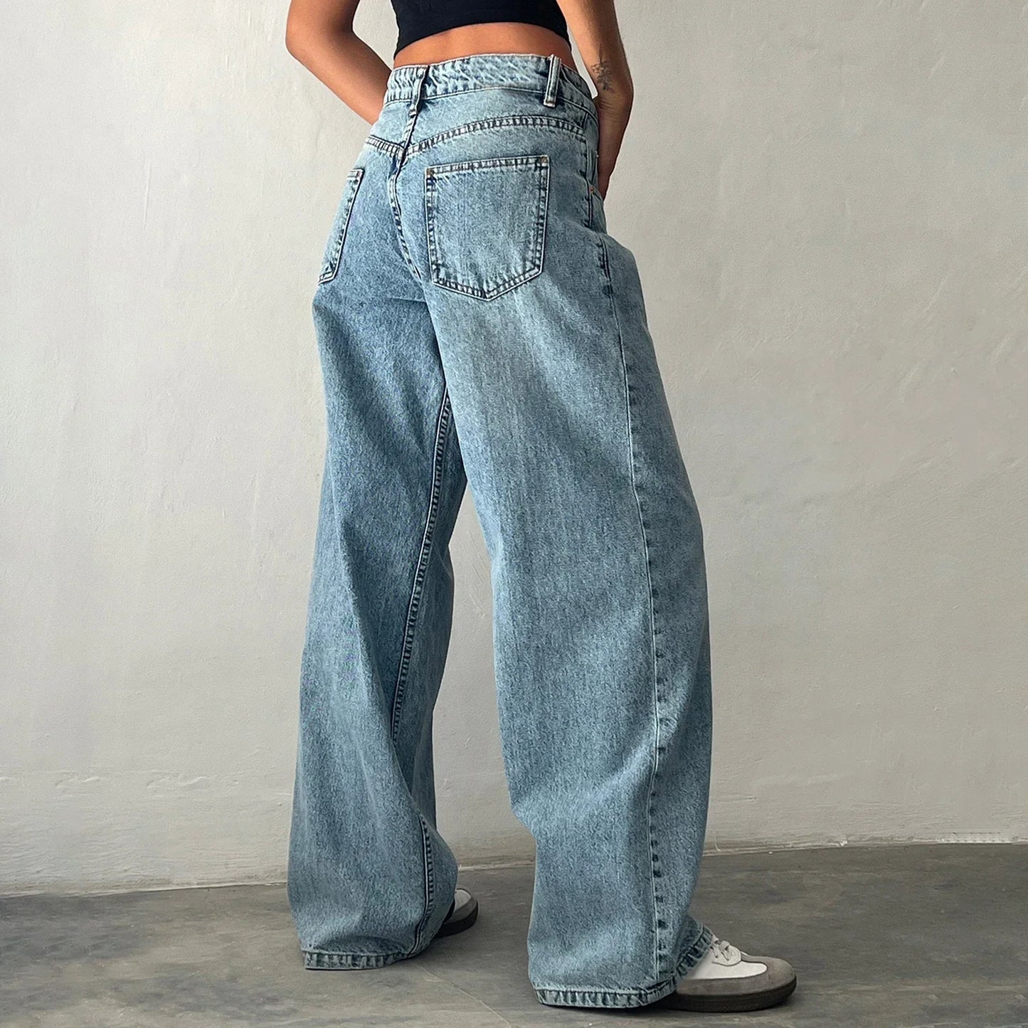 Jean Femme Large Vintage Blanc