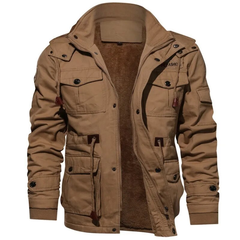 Veste Homme Hiver Polaire Brun Doublée Fourrure - PanierRoyale