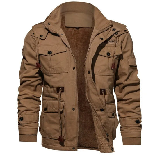 Veste Homme Hiver Polaire Brun Doublée Fourrure - PanierRoyale