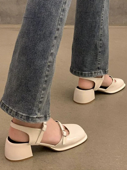 Sandale Bloc Talon Quadré Vintage