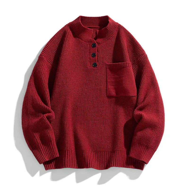 Pull Homme Hiver en Laine avec Boutons