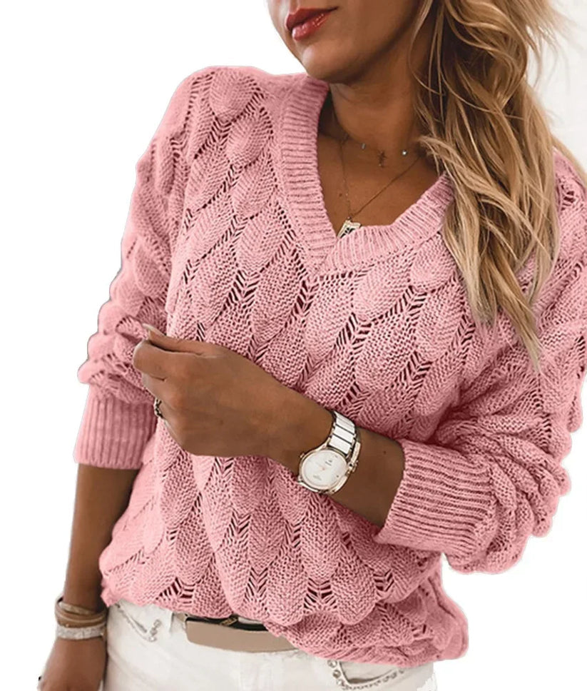 Pull à manches longues Col V Douillet pour Femme