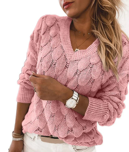Pull à manches longues Col V Douillet pour Femme