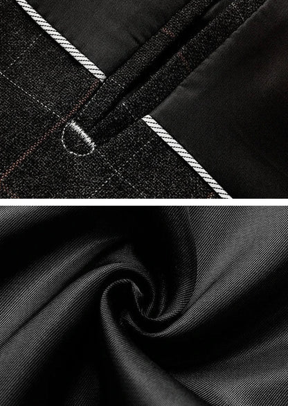 Blazer Noir à Carreaux Élégant pour Homme