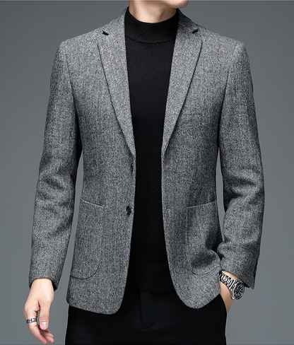 Blazer Homme Élégant Gris Tailleur