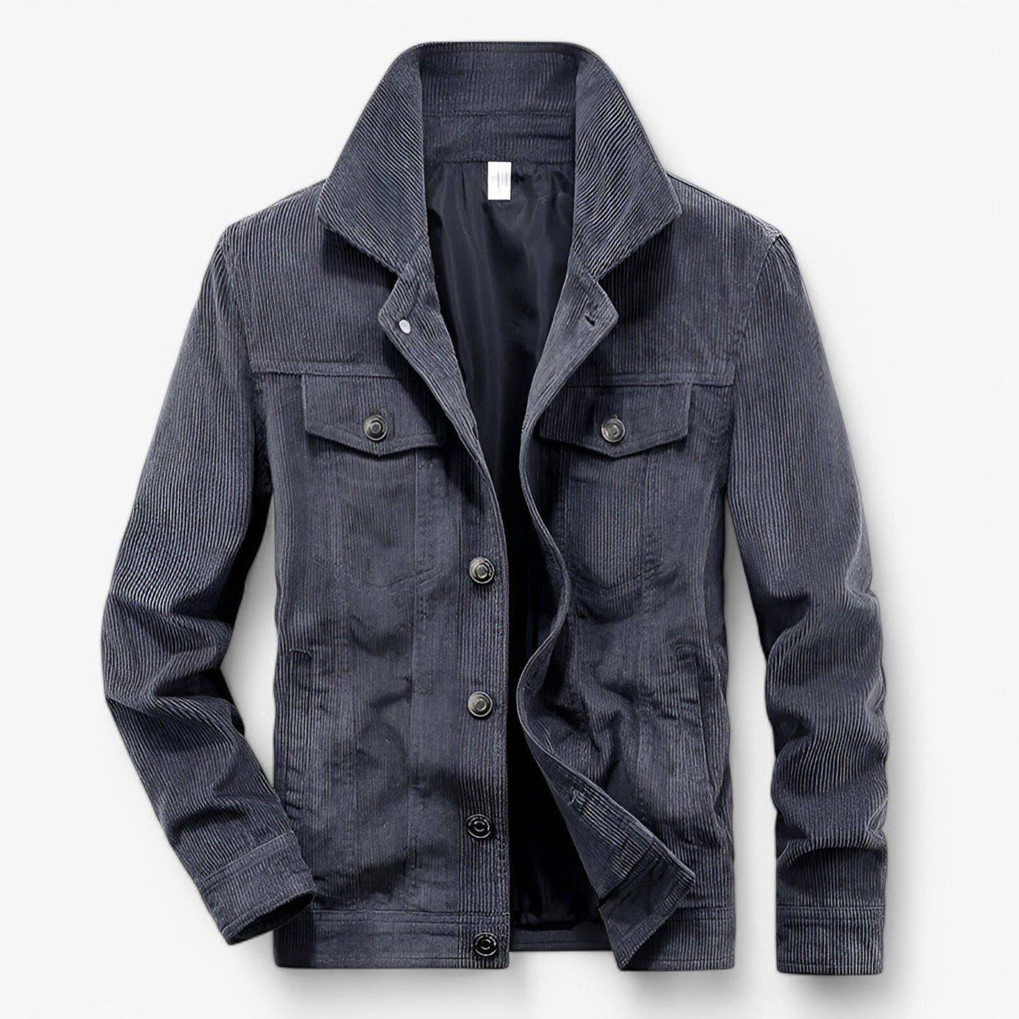 Veste Velours Élégante Manches Longues et Poches Profondes