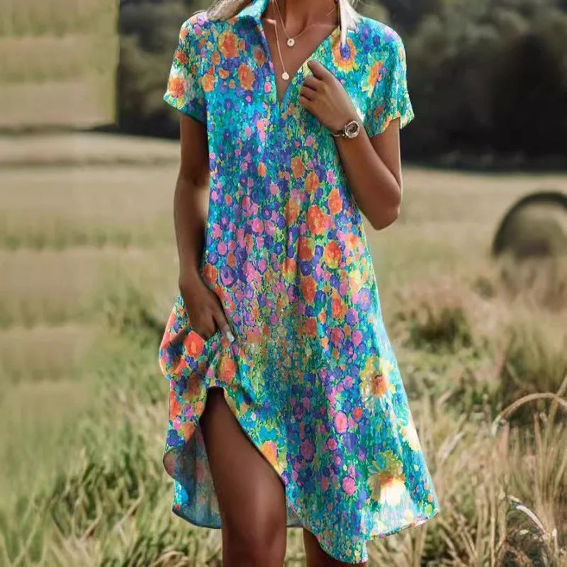 Robe Été Fleurs Colorées et Légère