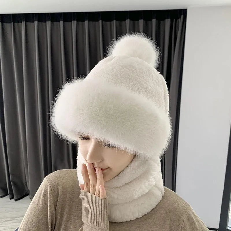 Chapeau et Écharpe Tricotés Doux et Warmants pour Adultes