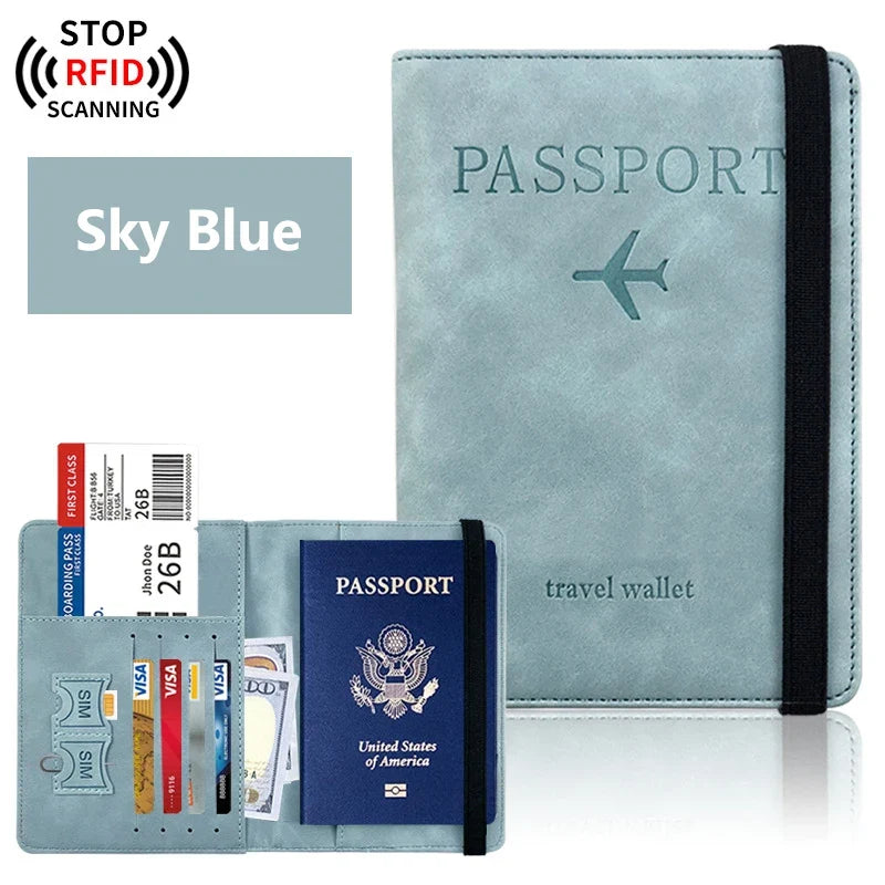 Porte-passeport Unisexe en PU avec Rangement Cartes Compact