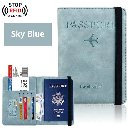 Porte-passeport Unisexe en PU avec Rangement Cartes Compact