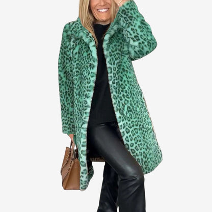 Manteau Femme Long Manches avec Col Montant et Capuchon