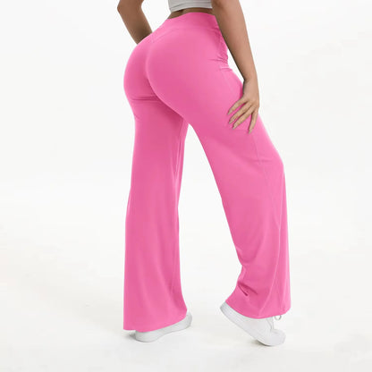 Pantalon Yoga Femme Taille Haute Fluide Coupe Large