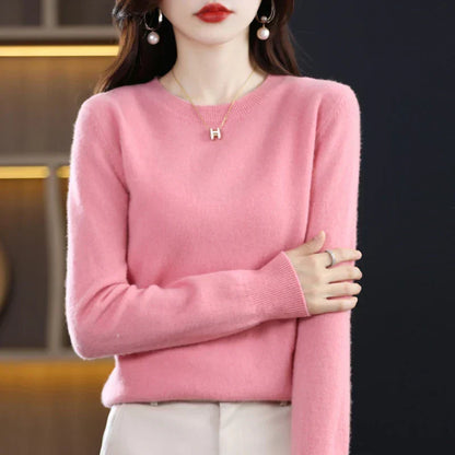 Pull Femme Cachemire Col Rond Coupe Confortable