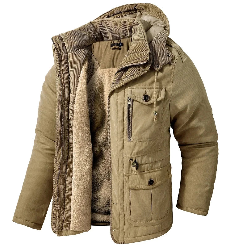 Manteau Hiver Douillet - Veste Polaire Étanche avec Capuche et Doublure Chaude