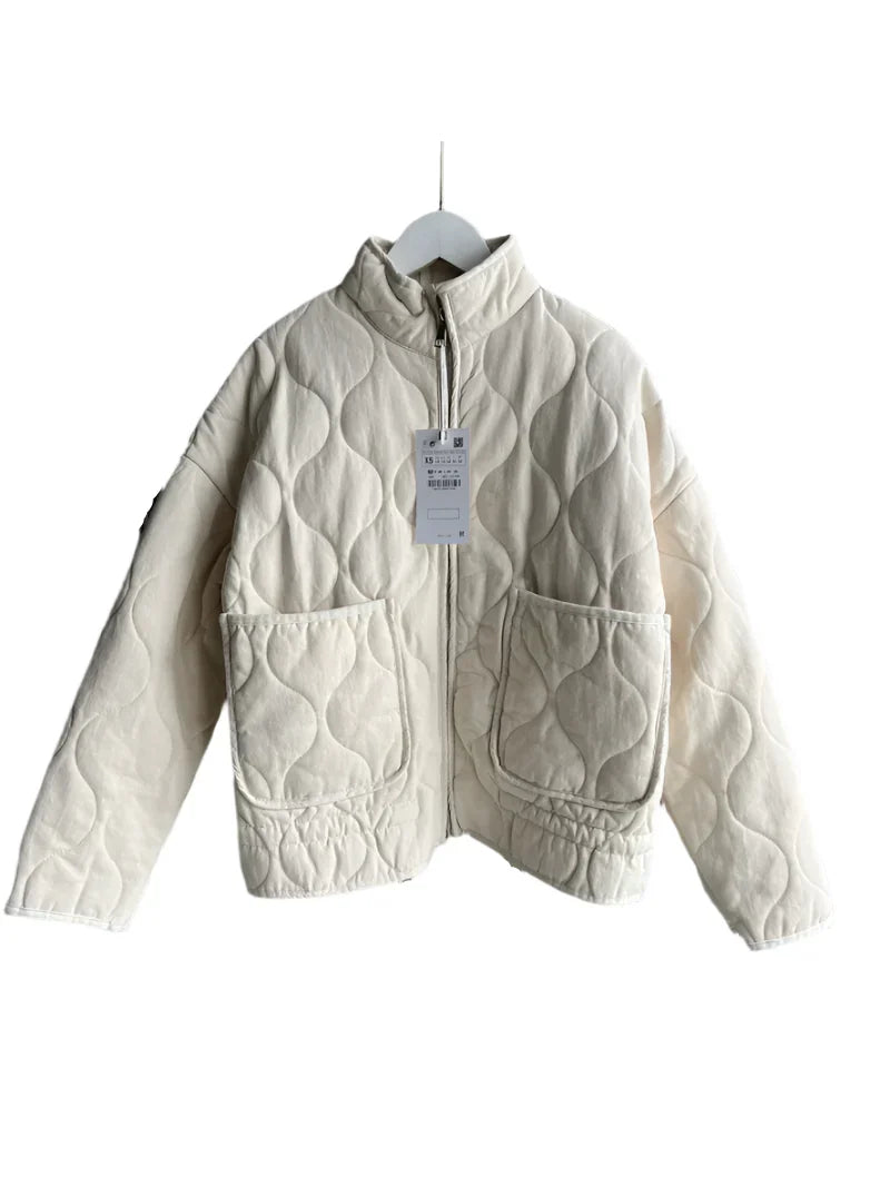 Veste Femme Matelassée Chaude Coupe Vintage