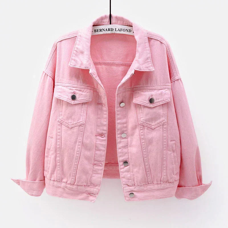Veste Jean Femme Décontractée Boutons Côtelés